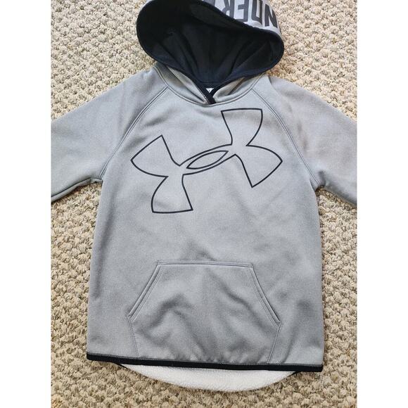 Under Armour Storm Grey Hooded Sweatshirt Youth Medium - Picture 2 of 5